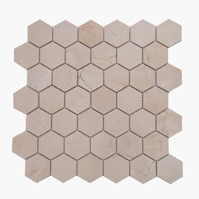 2″ Hexagon Crema Marfil